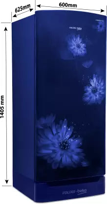 Voltas Beko 183 L Direct Cool Single Door 4 Star Refrigerator with Base Drawer (Dahlia Blue, RDC215B / W0DBR0M0B00GO) Voltas Beko 183 L Direct Cool Single Door 4 Star Refrigerator with Base Drawer (Dahlia Blue, RDC215B / W0DBR0M0B00GO)